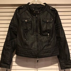 BNCI by Blanc Noir Faux Leather Moto Jacket - XL
